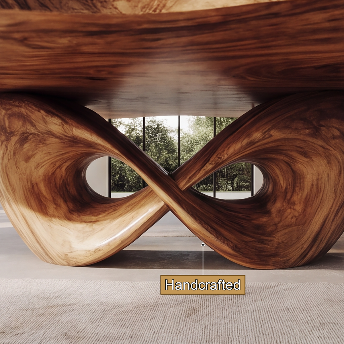 Aelalora Sculpted Infinity Base Handcrafted Dining Table - Timberustic Dining Table