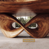 Aelalora Sculpted Infinity Base Handcrafted Dining Table - Timberustic Dining Table