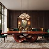 Aelalora Sculpted Infinity Base Handcrafted Dining Table Mahogany - Timberustic Dining Table