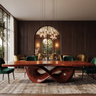 Aelalora Sculpted Infinity Base Handcrafted Dining Table Mahogany - Timberustic Dining Table