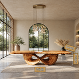 Aelalora Sculpted Infinity Base Handcrafted Dining Table - Timberustic Dining Table