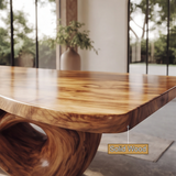 Aelalora Sculpted Infinity Base Handcrafted Dining Table - Timberustic Dining Table
