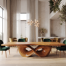 Aelalora Sculpted Infinity Base Handcrafted Dining Table Teak - Timberustic Dining Table
