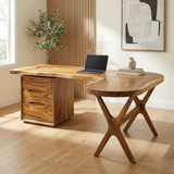 Aelarell Curved Return Handcrafted Desk With Drawers - Timberustic Desk With Drawers