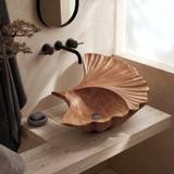 Aelarien Sculpted Fan Shell Handcrafted Vessel Sinks - Timberustic Vessel Sinks