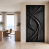 Aelawyn Twisting Ribbon Sculpted Handcrafted Door by Timberustic — Black finish