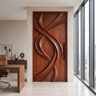 Aelawyn Twisting Ribbon Sculpted Handcrafted Door by Timberustic — Mahogany finish