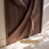 Aelawyn Twisting Ribbon Sculpted Handcrafted Door by Timberustic — natural wood grain detail