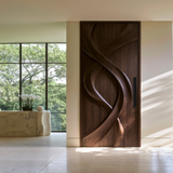 Aelawyn Twisting Ribbon Sculpted Handcrafted Door by Timberustic — overall product view