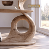 Aelelora Sculpted Curve Handcrafted Record Player Stand With Storage - Timberustic Record Player Stand With Storage