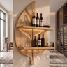 Aelidrin Leaf-Form Sculpted Handcrafted Floating Wine Shelf by Timberustic — Natural Oak finish