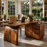 Aelilora Live Edge Waterfall Handcrafted Desk With Drawers Brown - Timberustic Desk With Drawers