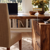 Aelilora Live Edge Waterfall Handcrafted Desk With Drawers - Timberustic Desk With Drawers