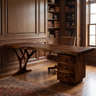 Aelimere Live Edge Branch Base Handcrafted Desk With Drawers by Timberustic — Dark Walnut finish
