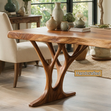 Aelimere Live Edge Branch Base Handcrafted Desk With Drawers by Timberustic — handcrafted details