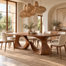 Aelirell Sculpted Loop Base Handcrafted Dining Table Brown - Timberustic Dining Table