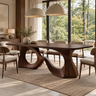 Aelirell Sculpted Loop Base Handcrafted Dining Table Dark Walnut - Timberustic Dining Table