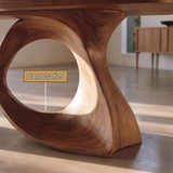 Aelirell Sculpted Loop Base Handcrafted Dining Table - Timberustic Dining Table