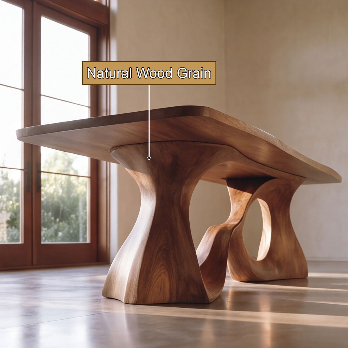 Aelirell Sculpted Loop Base Handcrafted Dining Table - Timberustic Dining Table