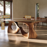 Aelirell Sculpted Loop Base Handcrafted Dining Table - Timberustic Dining Table
