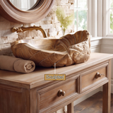 Aelivale Sculpted Leaf Form Handcrafted Vessel Sinks - Timberustic Vessel Sinks