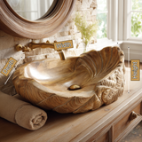 Aelivale Sculpted Leaf Form Handcrafted Vessel Sinks - Timberustic Vessel Sinks