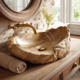 Aelivale Sculpted Leaf Form Handcrafted Vessel Sinks - Timberustic Vessel Sinks