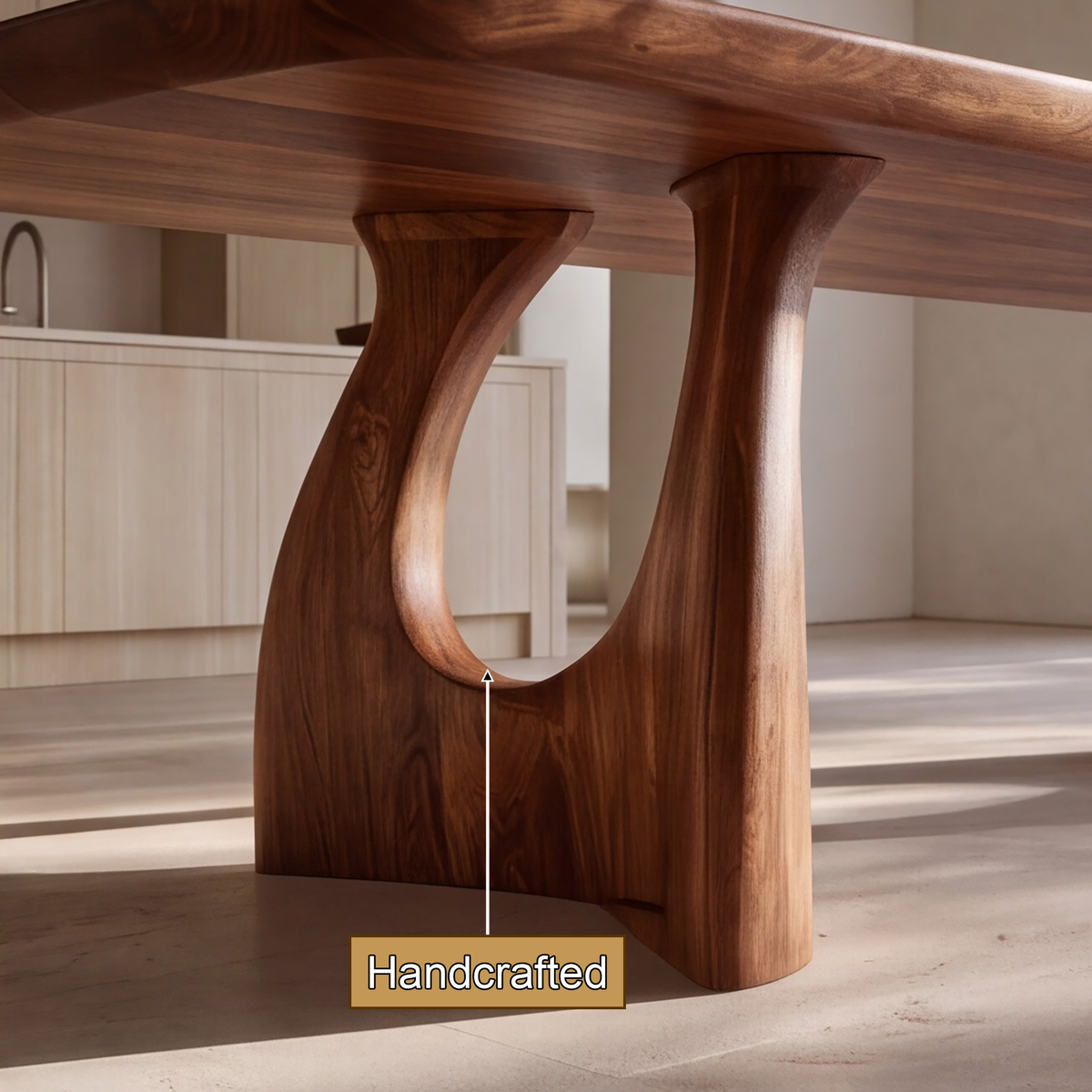 Aelivane Sculpted Arch Base Handcrafted Dining Table - Timberustic Dining Table