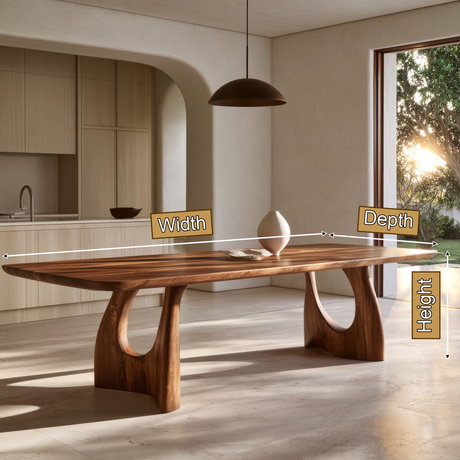 Aelivane Sculpted Arch Base Handcrafted Dining Table - Timberustic Dining Table