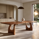 Aelivane Sculpted Arch Base Handcrafted Dining Table - Timberustic Dining Table