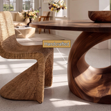 Aelivella Round Sculpted Loop Base Handcrafted Round Dining Table by Timberustic — handcrafted details