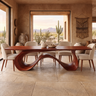 Aeliwyn Sculpted Loop Base Handcrafted Dining Table Mahogany - Timberustic Dining Table