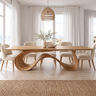 Aeliwyn Sculpted Loop Base Handcrafted Dining Table Natural Oak - Timberustic Dining Table