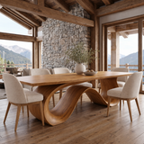 Aeliwyn Sculpted Loop Base Handcrafted Dining Table Teak - Timberustic Dining Table