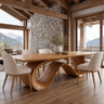 Aeliwyn Sculpted Loop Base Handcrafted Dining Table Teak - Timberustic Dining Table