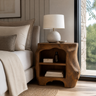 Aelodell Sculpted Frame Handcrafted Bedside Table by Timberustic — Brown finish