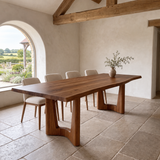 Aelodrin Twin Arch Base Handcrafted Dining Table Brown - Timberustic Dining Table