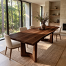Aelodrin Twin Arch Base Handcrafted Dining Table Dark Walnut - Timberustic Dining Table