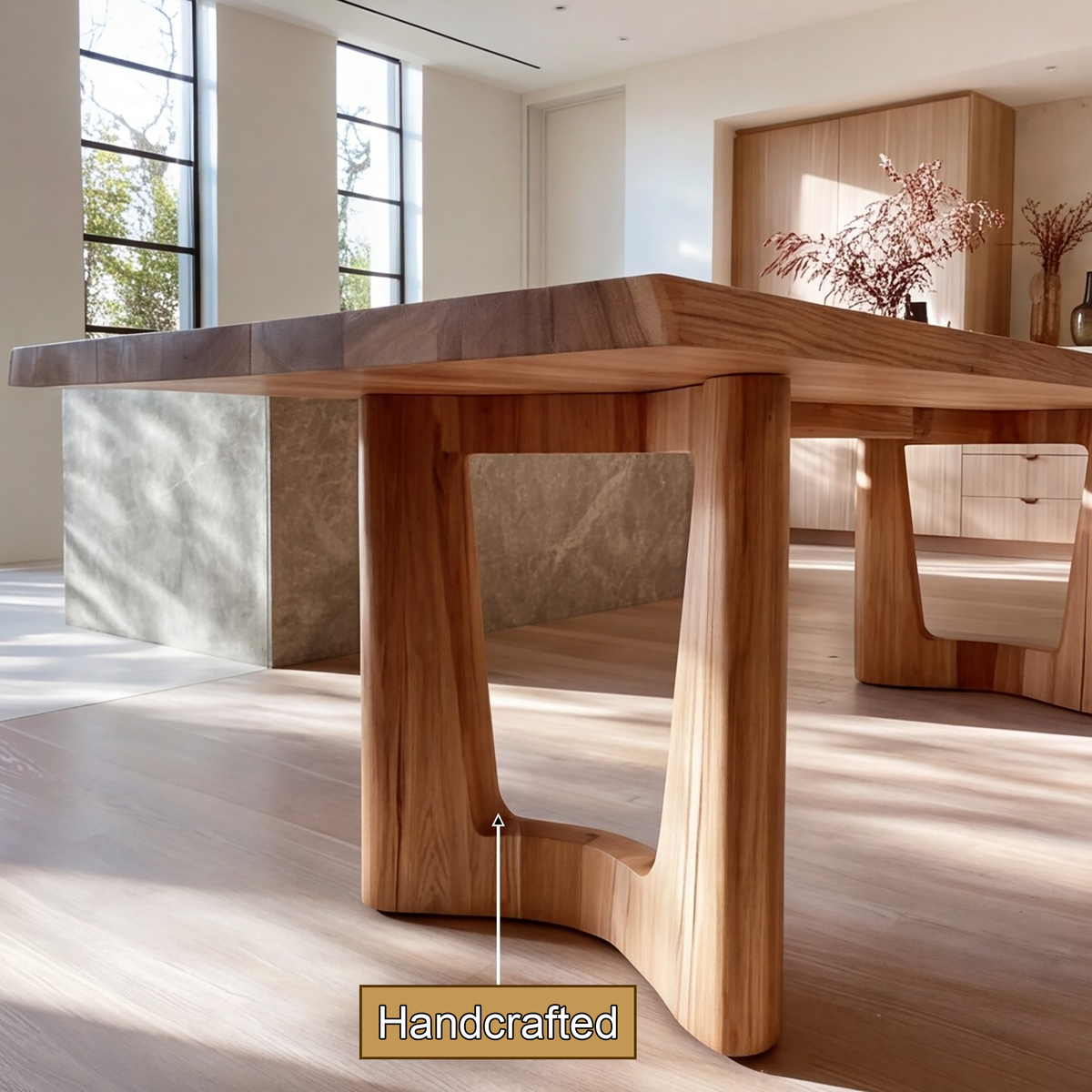 Aelodrin Twin Arch Base Handcrafted Dining Table - Timberustic Dining Table