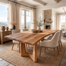 Aelodrin Twin Arch Base Handcrafted Dining Table Natural Oak - Timberustic Dining Table