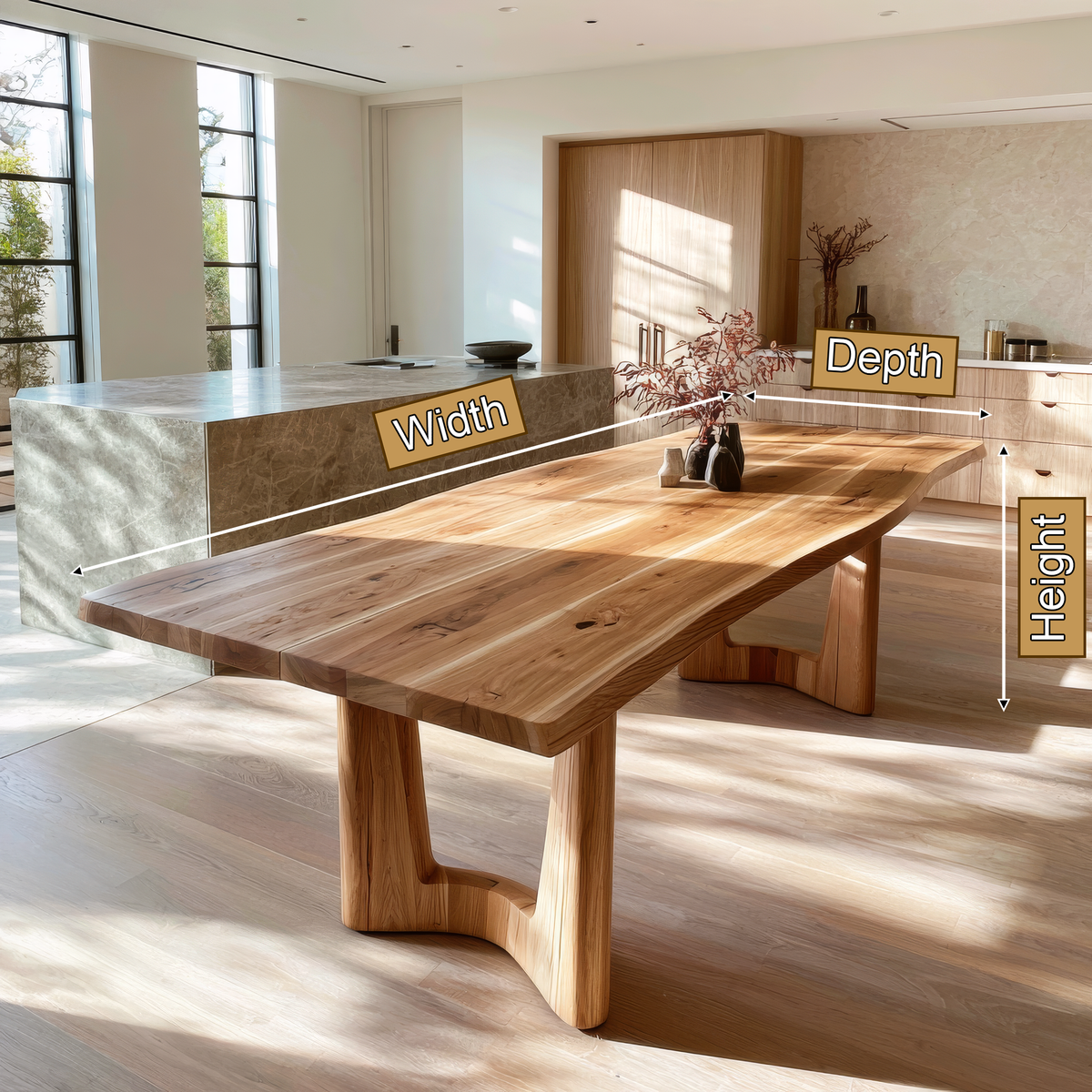 Aelodrin Twin Arch Base Handcrafted Dining Table - Timberustic Dining Table
