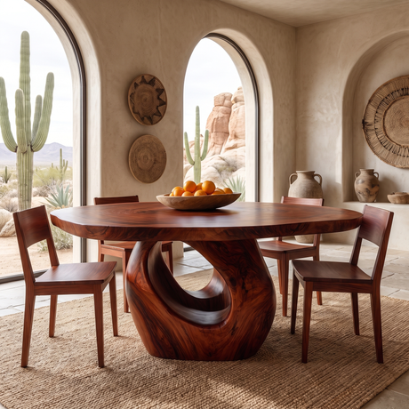 Acanthor Handcrafted Solid Wood Leaf Vessel Sink - Tamarind 18x14" Mahogany - Timberustic Dining Table