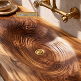 Aelorell Live Edge Handcrafted Floating Bathroom Vanity with Integrated Sink by Timberustic — product detail view 5