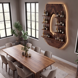Aurevano Arched Live Edge Handcrafted Floating Wine Shelf by Timberustic — product detail view 5