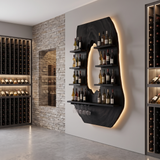 Aurevano Arched Live Edge Handcrafted Floating Wine Shelf by Timberustic — Black finish