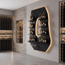 Aurevano Arched Live Edge Handcrafted Floating Wine Shelf by Timberustic — Black finish