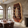 Aurevano Arched Live Edge Handcrafted Floating Wine Shelf by Timberustic — Mahogany finish