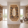 Aurevano Arched Live Edge Handcrafted Floating Wine Shelf by Timberustic — Natural Oak finish