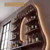 Aurevano Arched Live Edge Handcrafted Floating Wine Shelf by Timberustic — natural wood grain detail