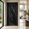 Avelune Flowing Leaf Sculpted Handcrafted Door by Timberustic — Black finish